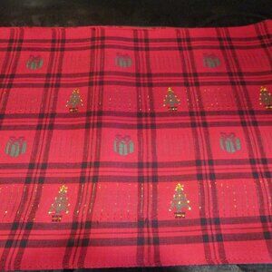 Red/Green/Gold Christmas Reversible Placemats Set of 4